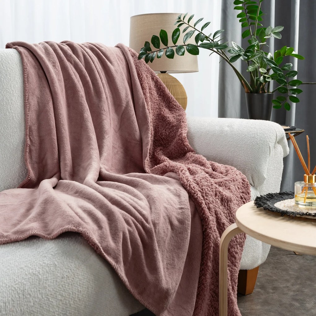 BUKLÉ DEKA TEDY 70X160 CM RUŽOVÁ