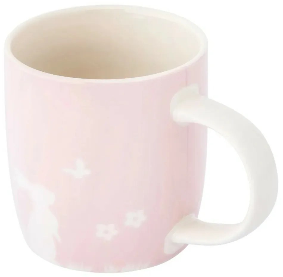 Altom Porcelánový hrnček Zajac s motýľom, 360 ml, ružová