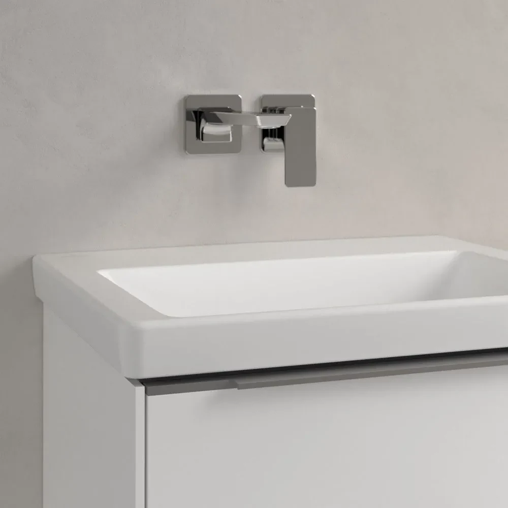 VILLEROY & BOCH Subway 3.0 umývadlo na skrinku bez otvoru, bez prepadu, 550 x 440 mm, Stone White, s povrchom CeramicPlus, 4A70F6RW