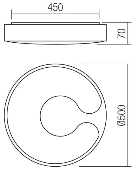 Redo 05-927 - LED RGBW stropné svietidlo BIGSI LED/48W/230V priemer 50 cm čierne + DO