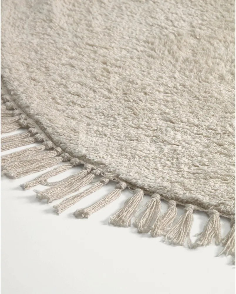 Krémovobiely bavlnený detský koberec ø100 cm Orwen – Kave Home