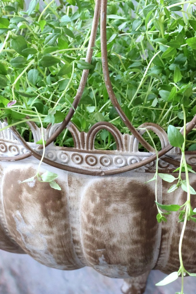 Mocca antik kvetináč na stenu - 34 * 18 * 65 cm