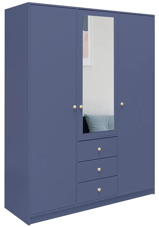 Skriňa Siena 2 D3 tlmená modrá / zrkadlo