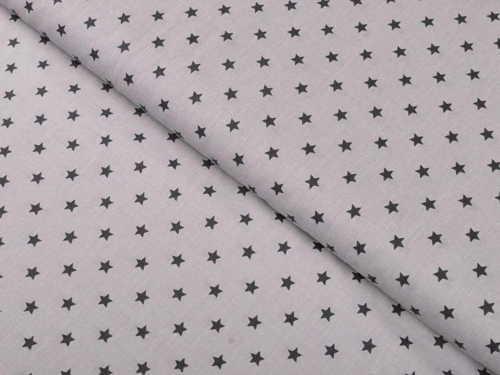 Biante Bavlnená obliečka na vankúš Sandra SA-311 Tmavo sivé hviezdičky na sivom 35 x 45 cm