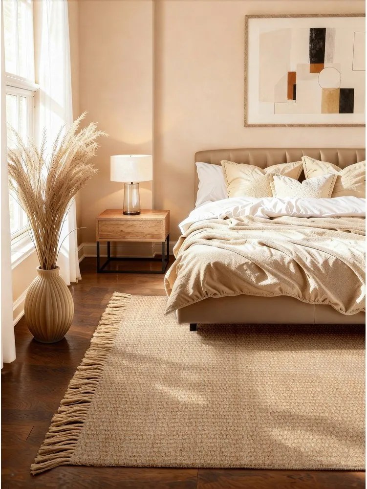 Obojstranný/ručne tkaný jutový koberec v prírodnej farbe 160x230 cm Fjord – Hanse Home