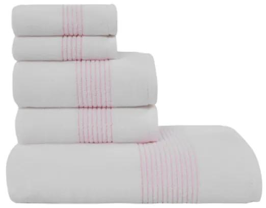 Soft Cotton Darčeková sada uterákov a osušiek AQUA Biela / tyrkysová výšivka Sada (2ks malý uterák 33x33cm, 2ks uterák 45x90cm, osuška 75x150cm)