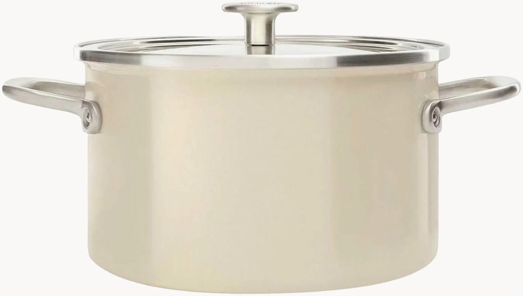 Hrniec's nepriľnavým povrchom a pokrievkou Creme