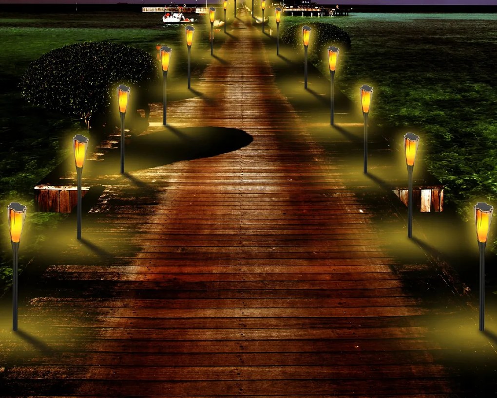 Solárna LED lampa TORCH Premium IP65 - 65 cm