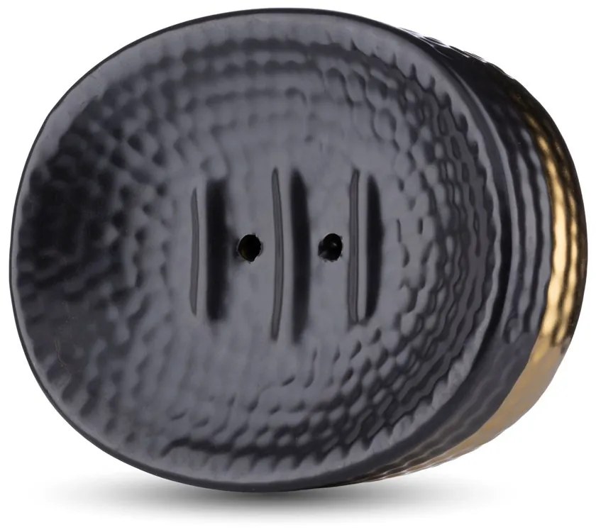 Sada kúpeľňových doplnkov Lumi, čierna/so zlatými prvkami