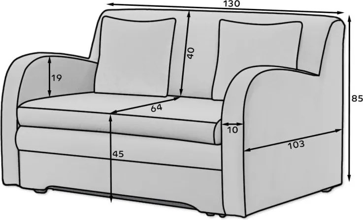 Biela rozkladacia/s úložným priestorom pohovka z textílie buklé 130 cm Ario – ELTAP
