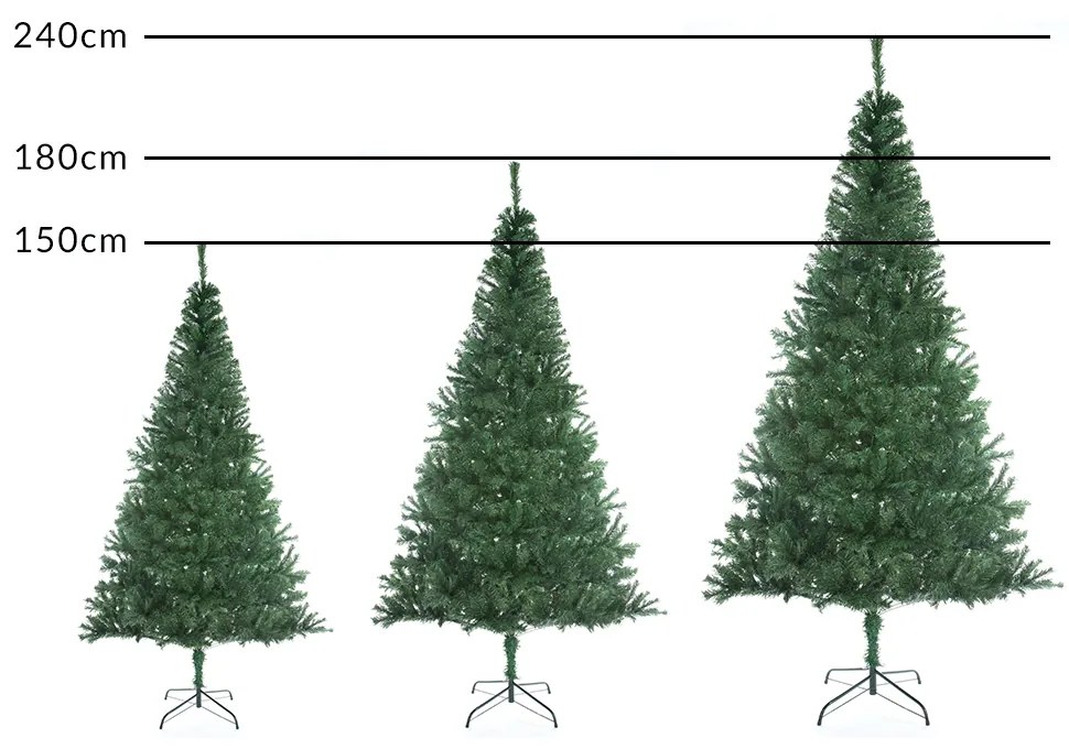 InternetovaZahrada - Umelý vianočný stromček 240cm + stojan - zelený