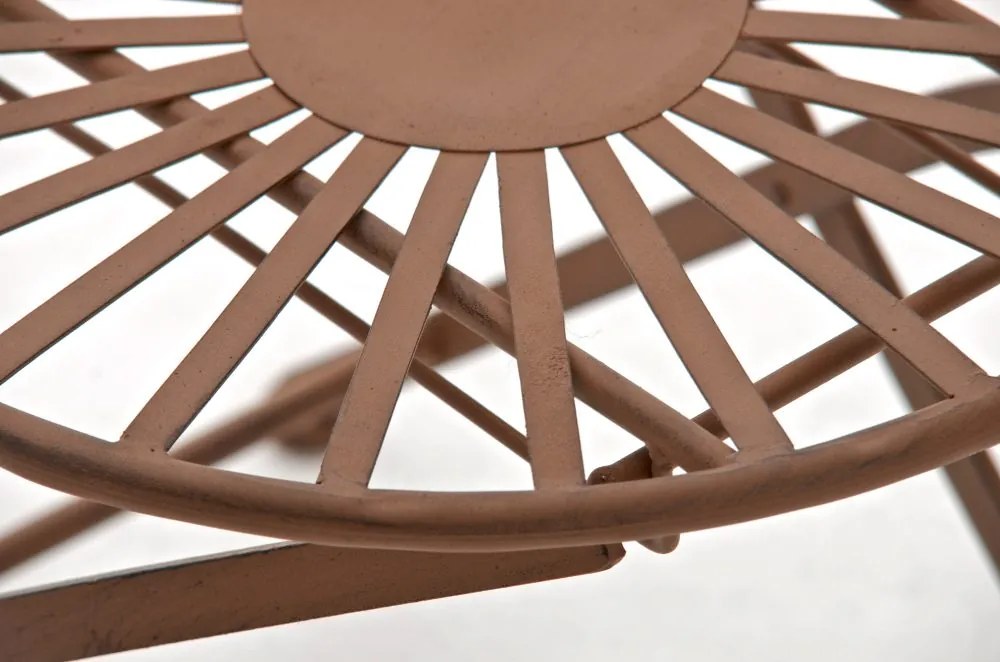 Kovová stolička skladacia Indra - Hnedá antik