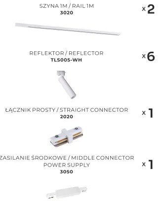 Zuma Line 3049 - Bodové svietidlo v lištovom systéme LULU 6xGU10/35W/230V biela