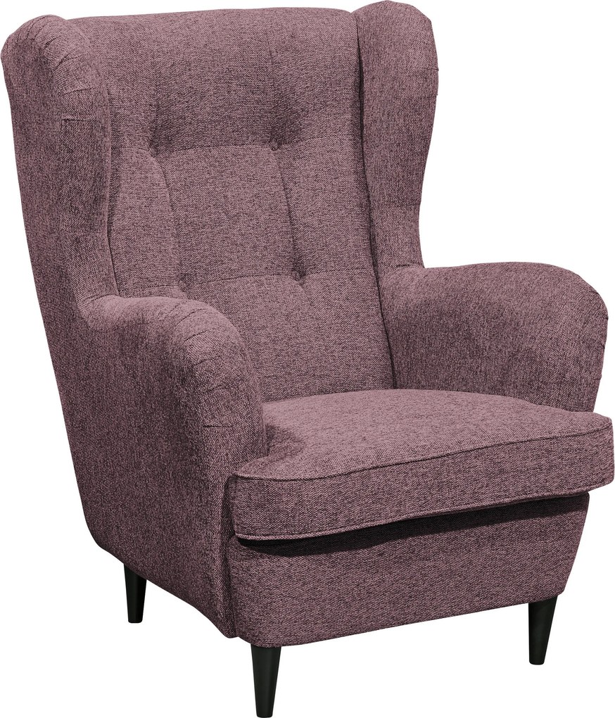 XXXLutz KRESLO UŠIAK, textil, kompozitné drevo, baklažánová MID.YOU - Online Only obývacie izby - 002220035002