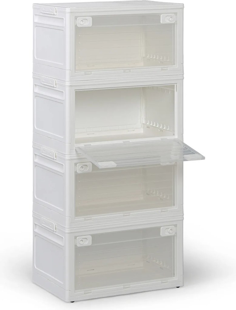 Skladací úložný regálový box L 37 l, 459x320x250 mm, biely