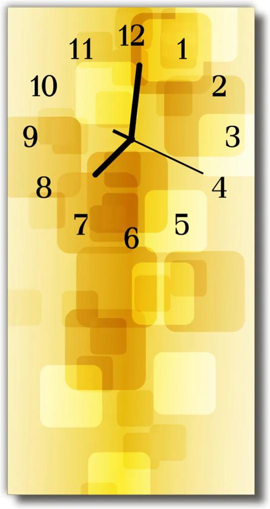 Sklenené hodiny vertikálne  Umenie Zlaté žlté obdĺžniky