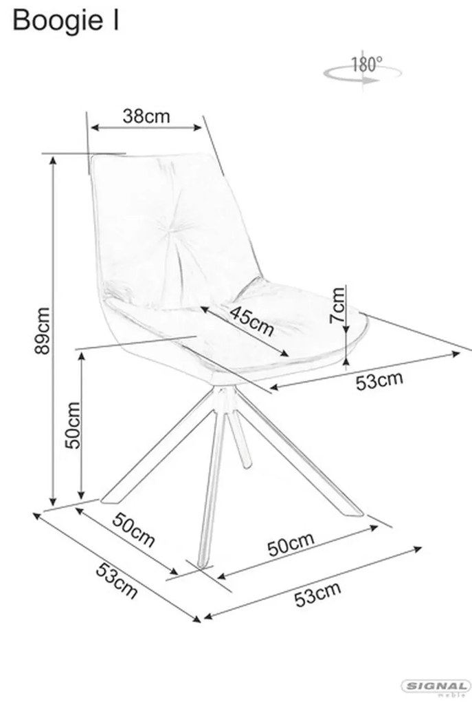 Otočná jídelní židle Boogie I Velvet černá