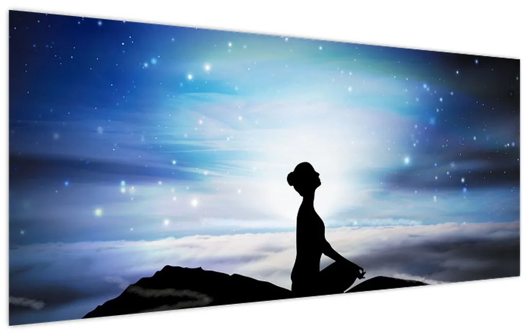 Obraz meditujúce ženy (120x50 cm)