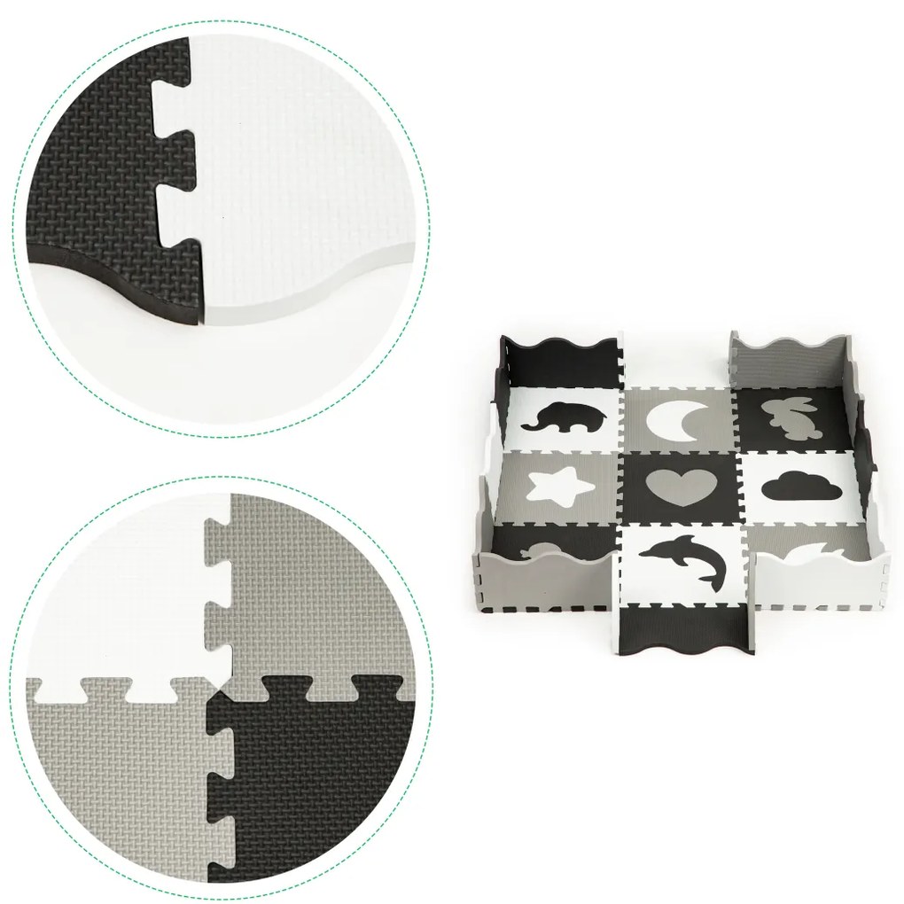 WELLHOX Hracia penová podložka pre deti "zvieratká a tvary"