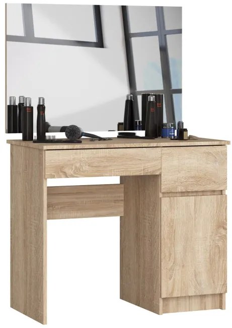 Toaletný stolík so zrkadlom CLP P-2/SL 900x600 pravý, dub sonoma