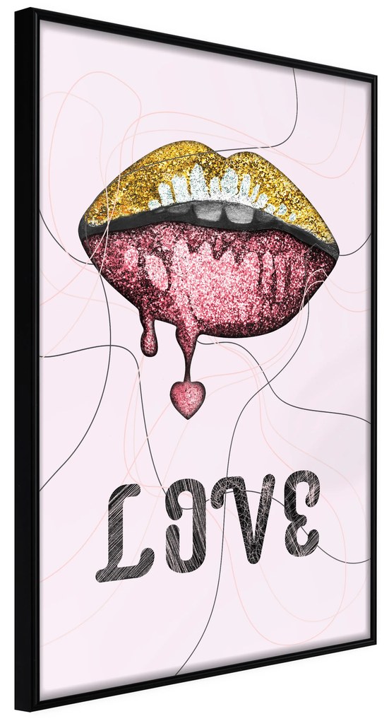 Artgeist Plagát - Liquid Lips [Poster] Veľkosť: 20x30, Verzia: Čierny rám