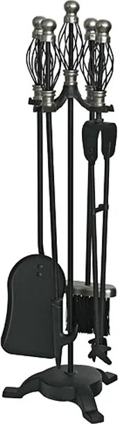 Sada kutáč Homefire FT23SB, ku krbu, 5 dielna, poniklovaná, 66 cm