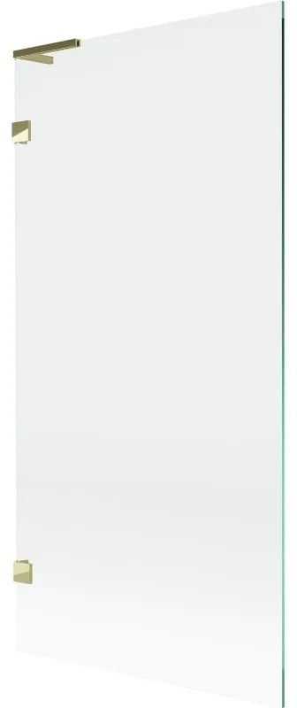 Mexen, Mexen Lunar L 1-krídlová vaňová zástena 90 x 150 cm, transparentná, zlatá - 897L-090-000-50-00