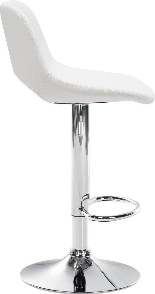 Barová stolička Camden - koženka, chróm rám - Biela