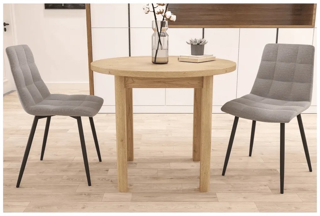 Okrúhly jedálenský stôl ADAM 80x80 cm, dekor dub Cremona Torro