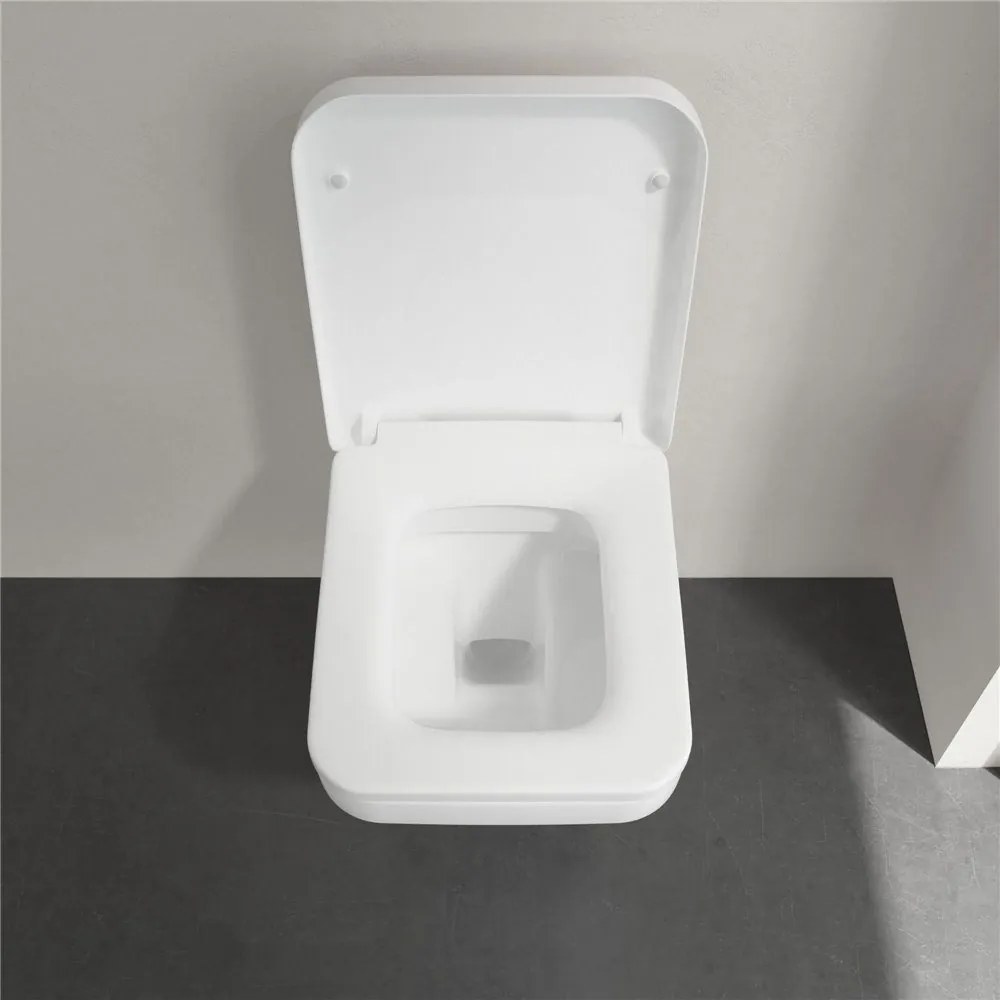 VILLEROY &amp; BOCH Architectura Combi-Pack, závesné WC s DirectFlush + WC sedátko s poklopom, s QuickRelease a Softclosing, biela alpská, s povrchom CeramicPlus, 5685HRR1