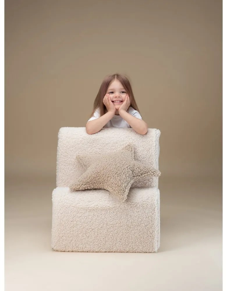 Krémové detské kresielko z textílie buklé Cloud – Wigiwama