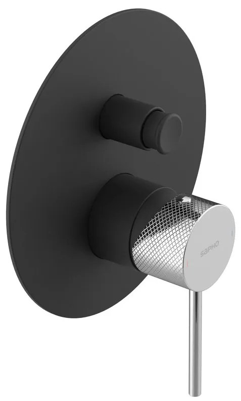 Sapho Sapho, ULTRASAN podomietková sprchová batéria, 2 výstup, čierná mat/chróm, UT042VBC