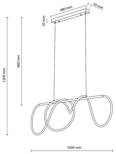 LED luster na lanku FLEXI LED/45W/230V 4000K čierny