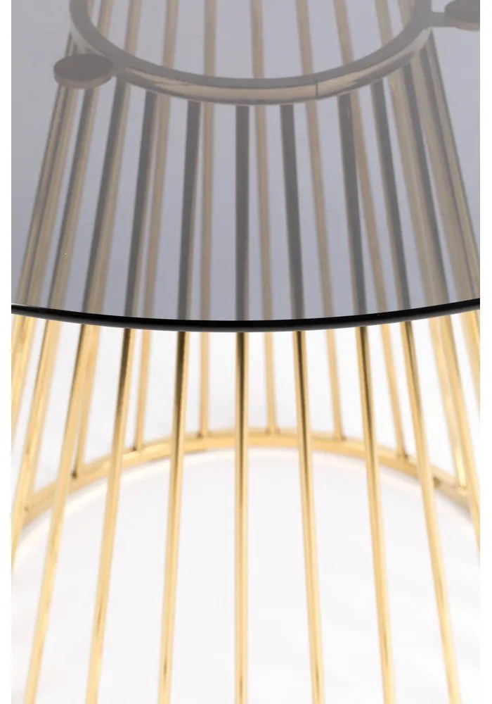 Okrúhly jedálenský stôl so sklenenou doskou ø 104 cm Floris – White Label