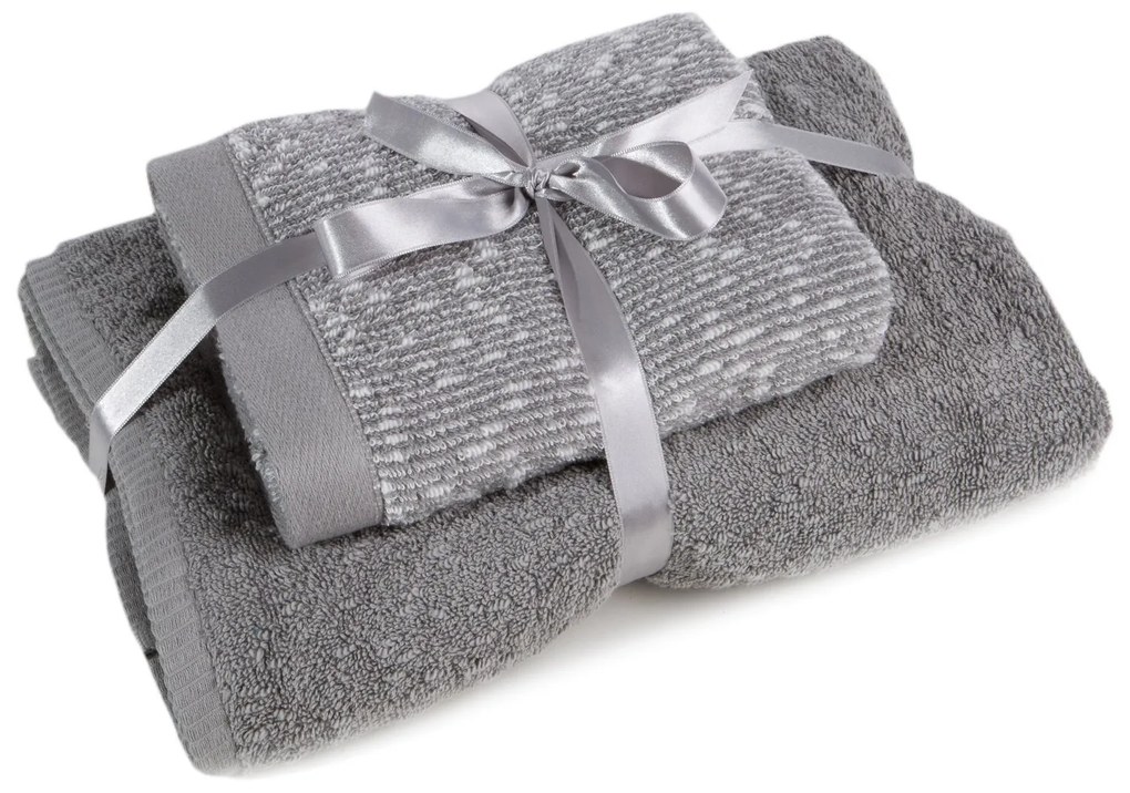 FROTÉ UTERÁK TAMINA SADA 50X90 CM, 70X140 CM SIVÁ