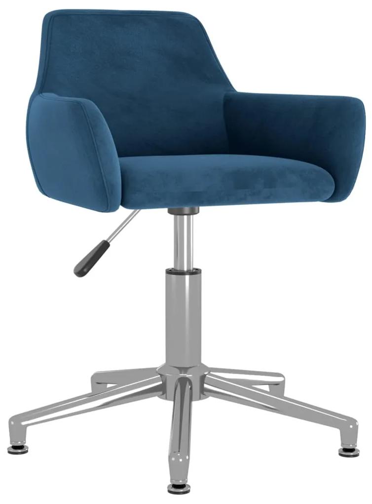 Otočná jedálenská stolička modrá zamatová 331084