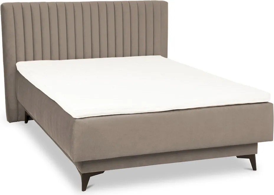 Posteľ Kalla 140x200 cm, svetlo hnedá taupe látka