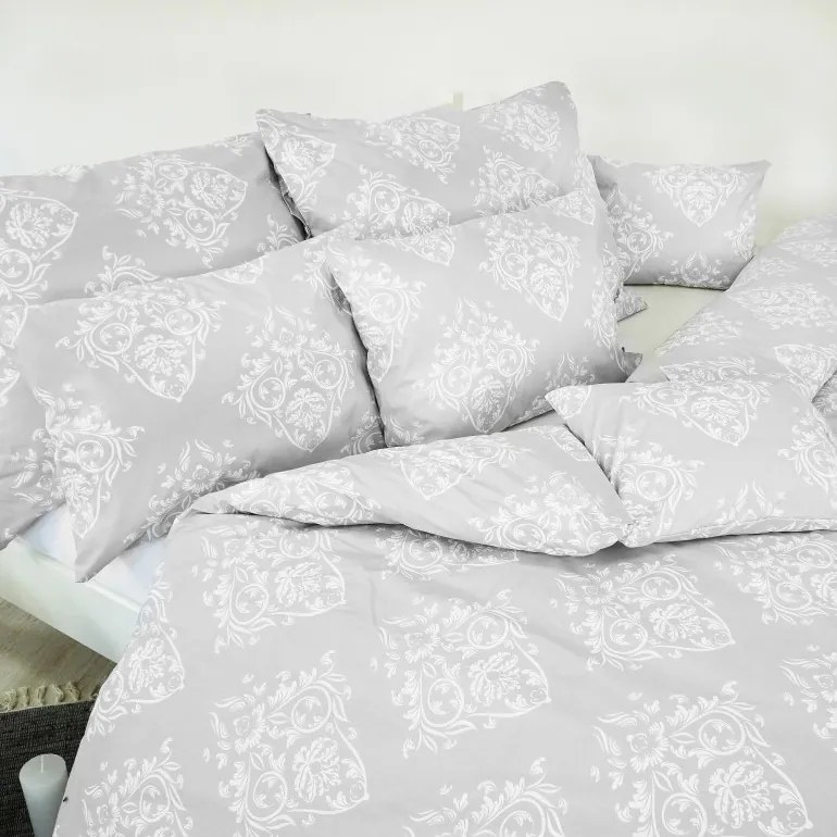 Obliečky bavlnené Atény sivé 140x200 + 70x90 EMI