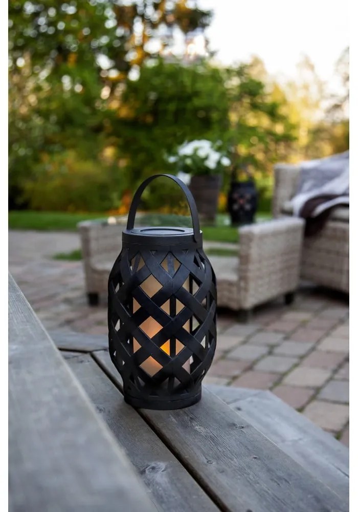 Čierny lampáš Star Trading Flame Lantern, výška 23 cm