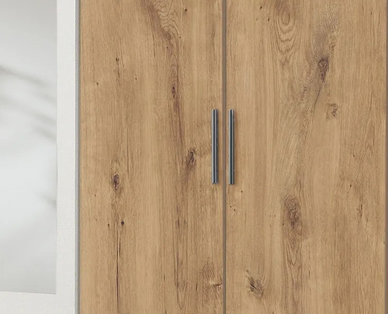 Šatníková skriňa Ben, 270 cm, doskový dub/biela