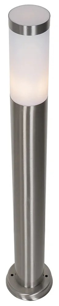 Moderná vonkajšia lampa na stĺp oceľ s opálom 80 cm IP44 - Rox