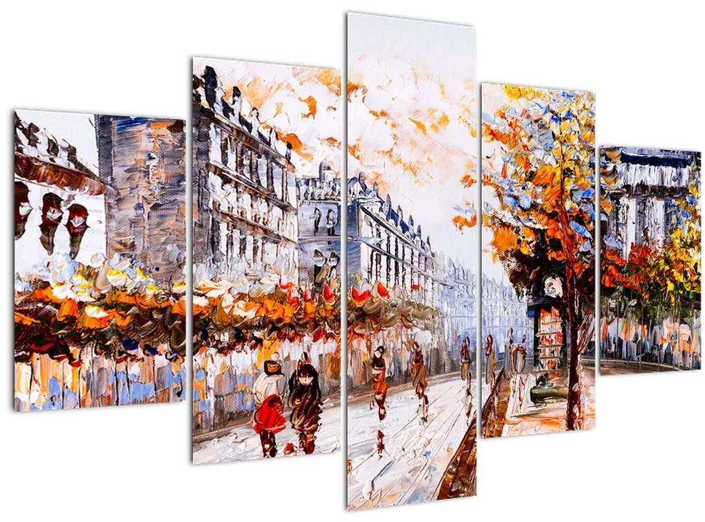 Obraz - Život v meste (150x105 cm)