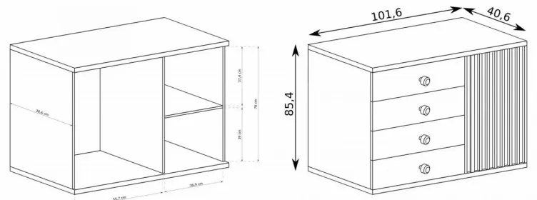 Komoda Moderno 101,6 cm dub Artisan