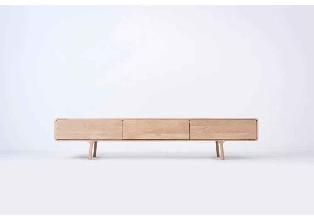 TV komoda z masívneho dubového dreva s 3 zásuvkami Gazzda Fawn