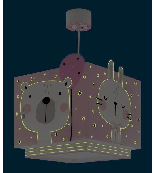 Dalber 63112S - Detský luster JUNGLE 1xE27/15W/230V ružová