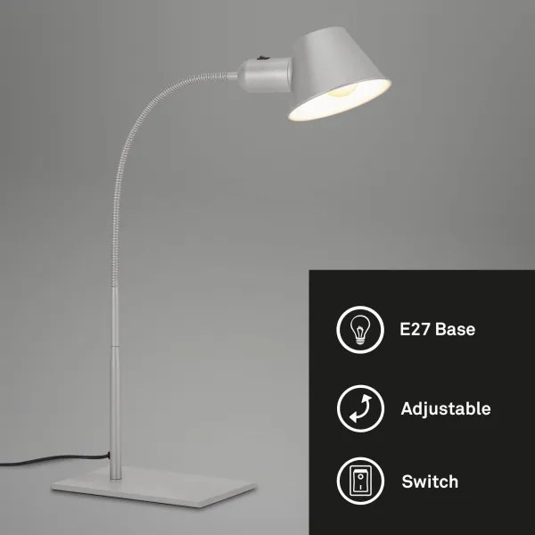 Brilo - Stolová lampa 1xE27/10W/230V matný chróm