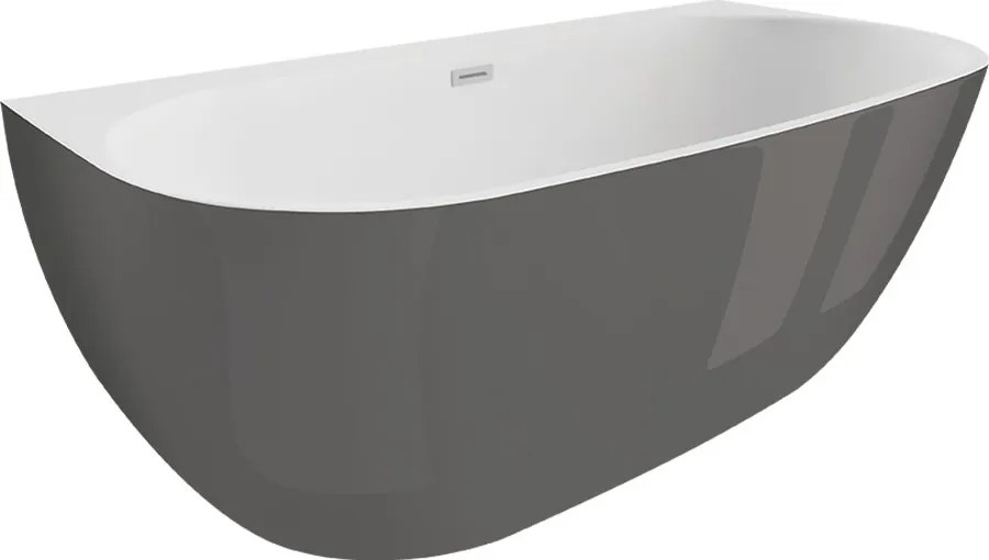 Polimat Akrylátová voľne stojaca vaňa k stene Risa 160x80 POLIMAT-Rozmery: 160x80, POLIMAT-Farba vane: Biela / granat