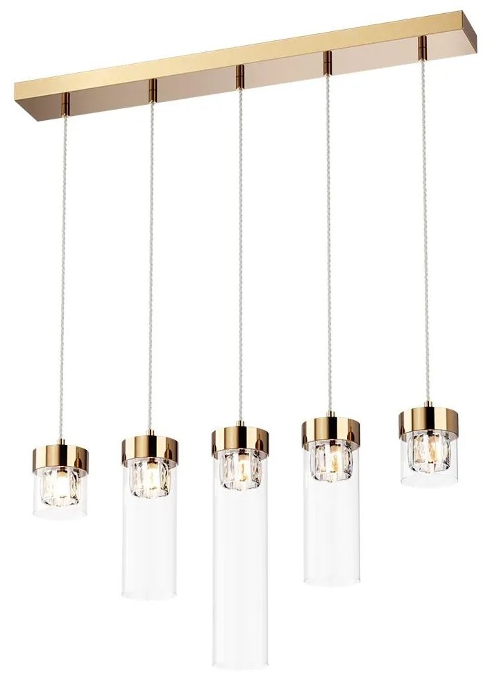 Zuma Line P0389-05E-F7AC - Krištáľový luster na lanku GEM 5xG9/28W/230V