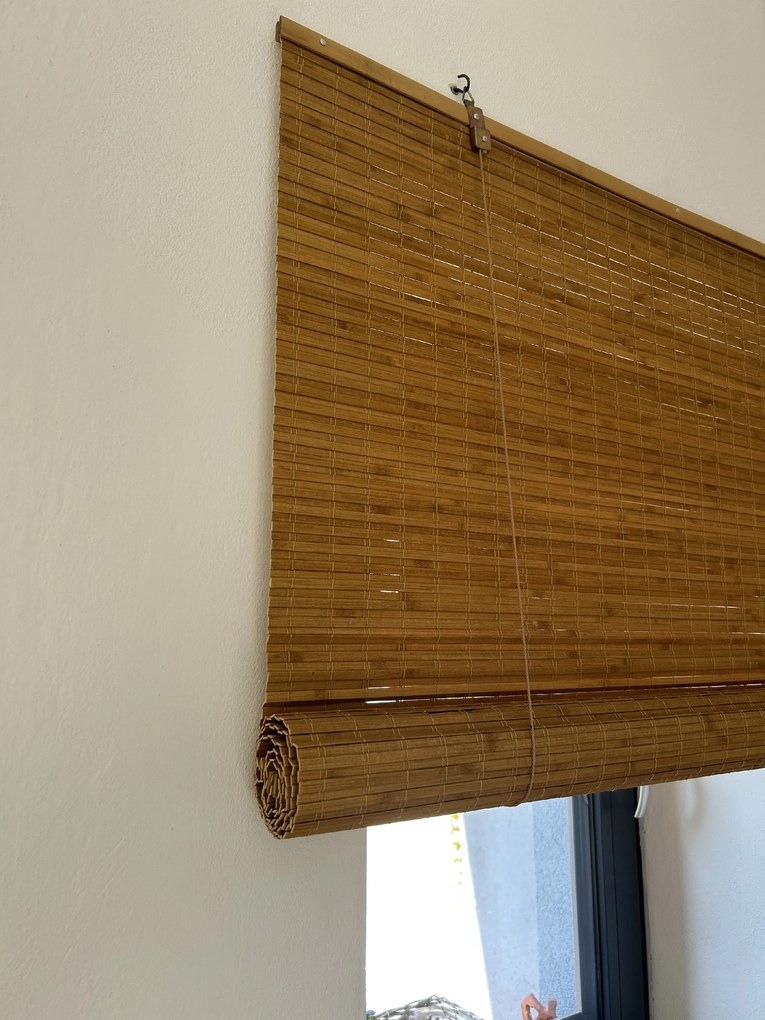 Bambusová zatemňovacia roleta - svetlohnedá (orech) Šírka rolety: 120 cm, Rozvin rolety: 200 cm