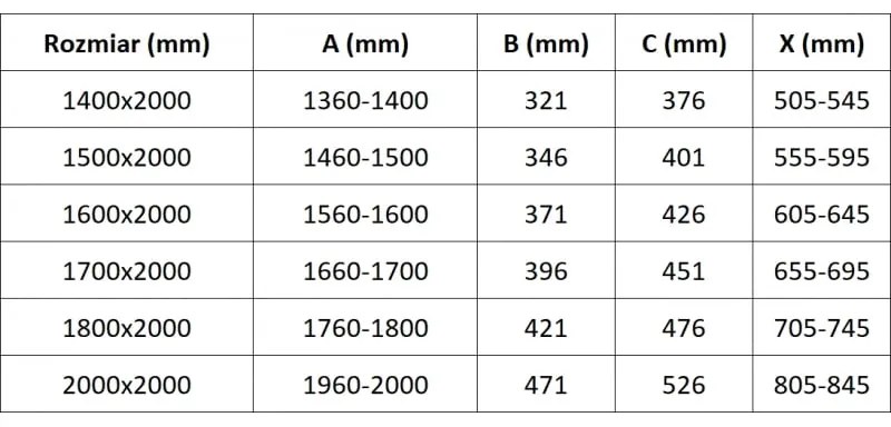 Mexen Velar Duo, posuvné dvere do otvoru 200x200 cm, 8mm číre sklo, biela, 871-200-000-02-20